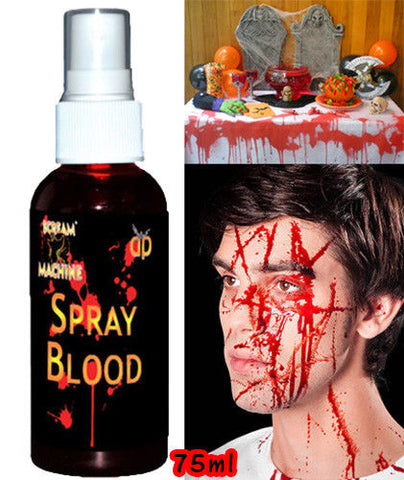 Halloween FAKE BLOOD SPRAY 75ml Large Size MAKE UP Table Decoration Zombie Face